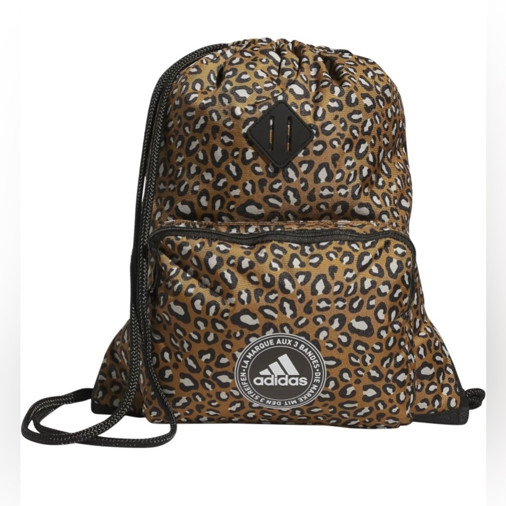 adidas Classic 3s 2.0 Sackpack Drawstring Backpack, Cheetah Bronze
